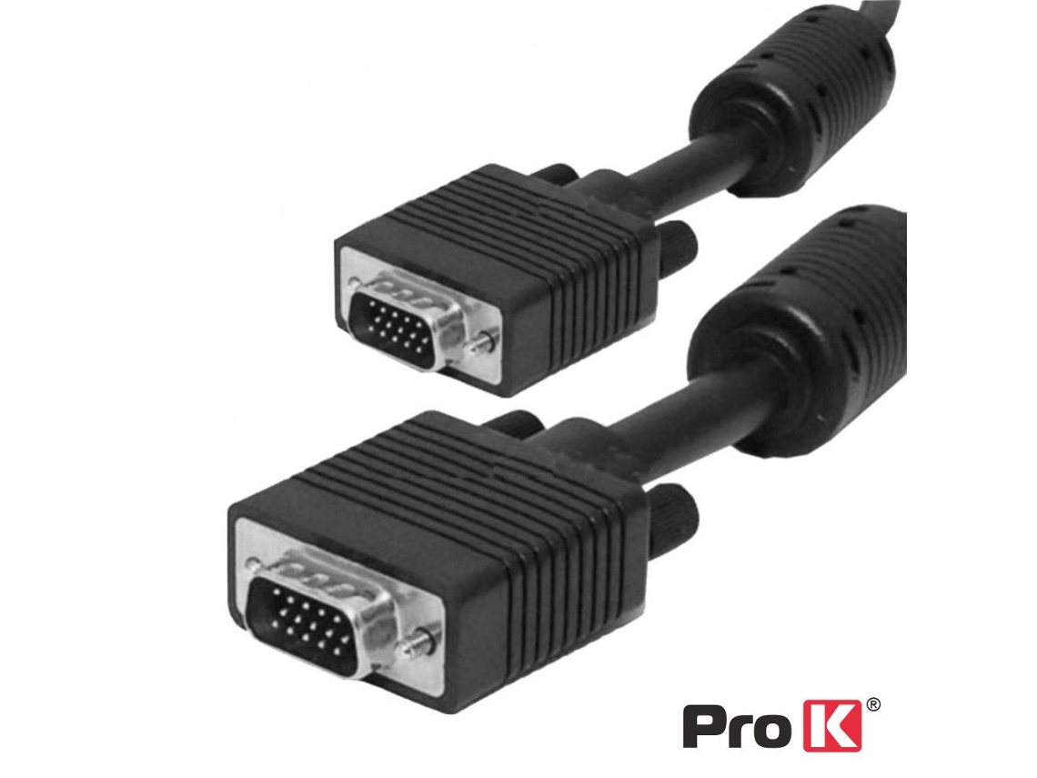 Cable VGA dorado macho/macho de 20 m con filtro PRO K