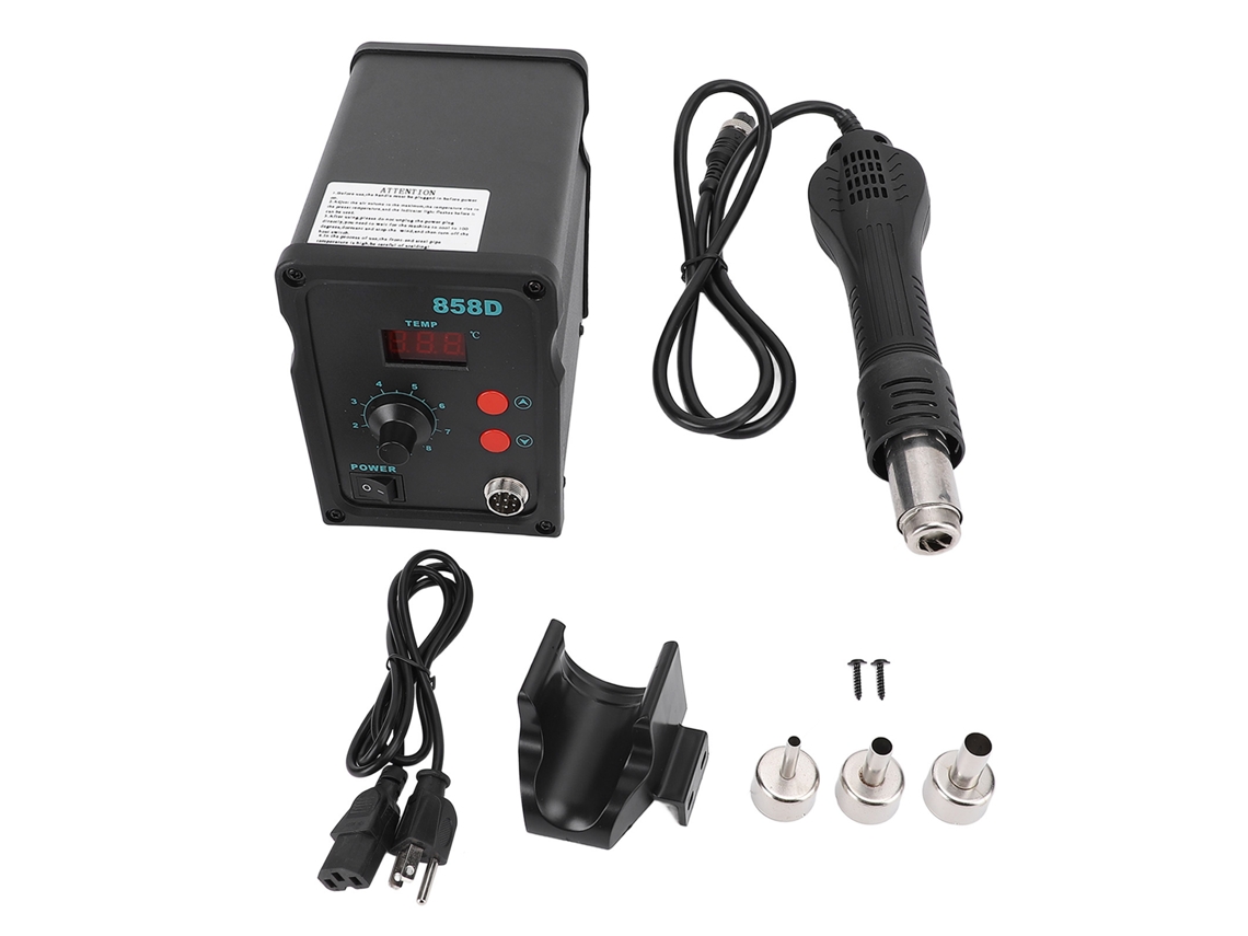 Estación De Desoldadura De Aire Caliente De 700 W Con Pantalla Led Digital Ajustable, 3 Boquillas, Enchufe Usb, 110 V