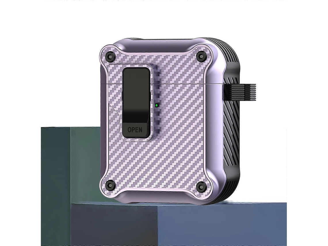 Estuche protector de fibra de carbono GIECY para auriculares con interruptor magnético automático
