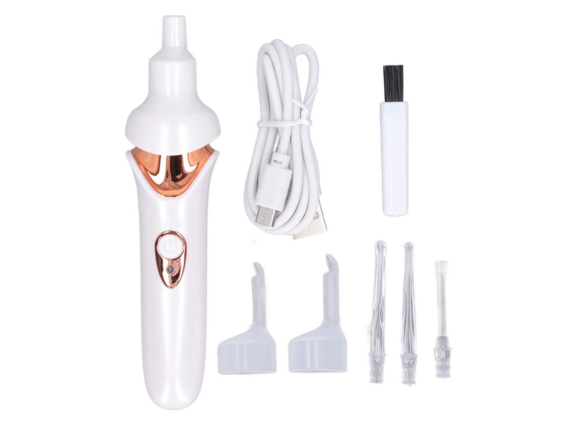 Aspiradora Eléctrica De Cerumen Con Luz Led, Punta Suave, Carga Usb, Para Niños Y Adultos, Blanca.