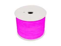 Tira Led Neón Regulable 220v Bobina 50m Rosa Semicircular 180 7.5w/m Corte 100cm Ip67 Cor-de-rosa