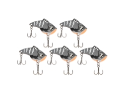 5 Piezas De Cebo Artificial Para Pesca, Placa De Hierro Cortada Con Láser Con Triple Anzuelo Para Agua Salada Y Dulce, Rayas Blancas Y Negras.