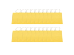 20 bolsas portátiles de papel kraft amarillo de 15 x 8 x 21 cm
