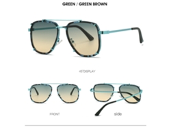 Gafas De Sol De Gran Tamaño Para Mujer, Tonos Degradados Retro Uv400, Gafas De Sol Punk Para Hombre, Verde Y Amarillo Chrui