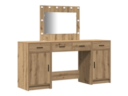 Mesa Tocador | Mesa De Vestidor Con Cajón 3 Uds Marrón Madera De Ingeniería