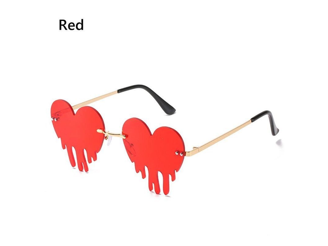 2026-gafas De Sol Sin Marco Retro Moda Nubes Diamante Tassel Steampunk Uv400 Mujer Hombre Elj B-rojo