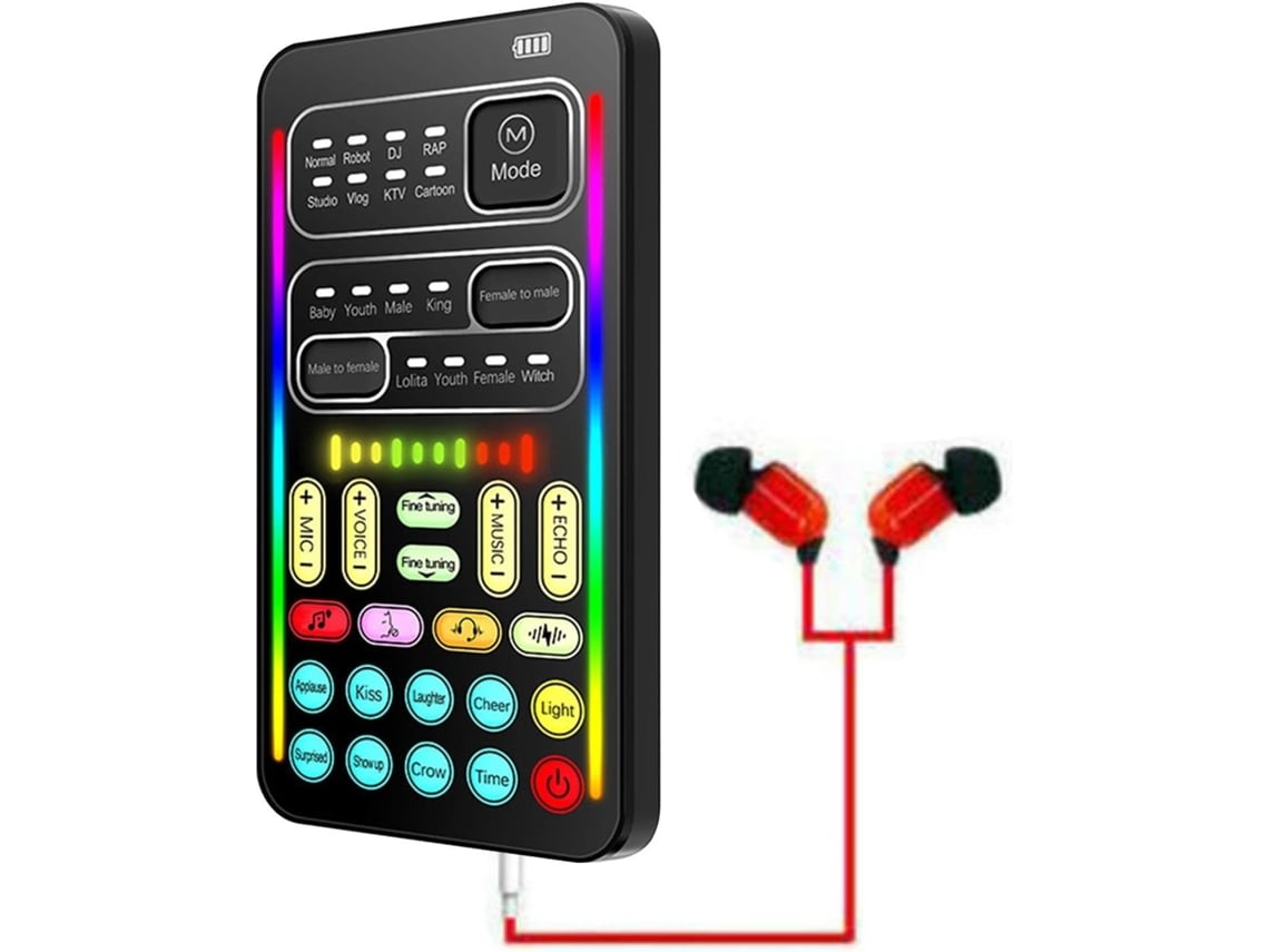 Cambia Las Voces De Los Adultos | Mini Tarjeta De Sonido Con 8 Efectos De Sonido Para Teléfono Y Ordenador