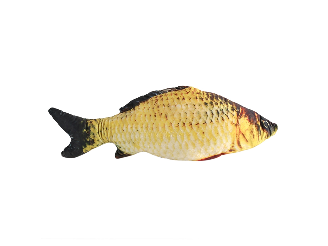 Almohada decorativa 3D de carpa dorada, 60 cm