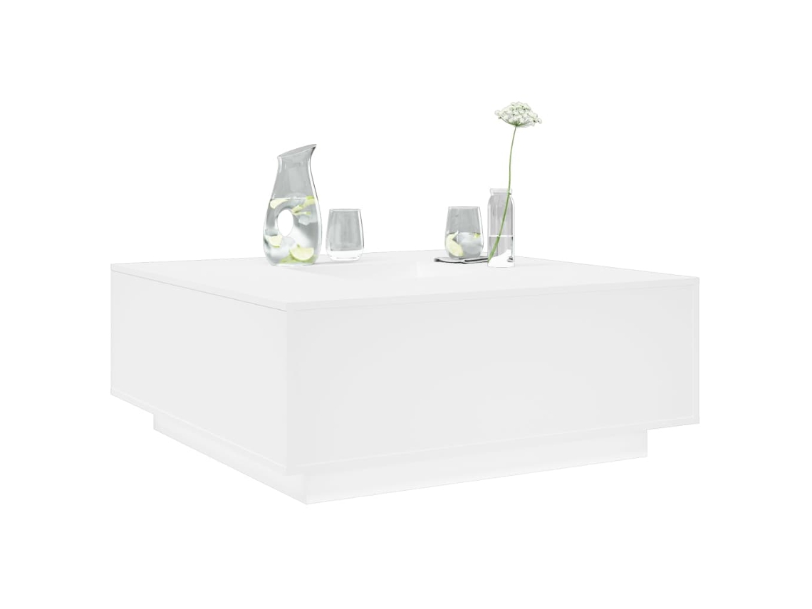 Mesa De Centro Madera De Ingeniería Blanca 100x100x40 Cm