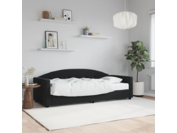 Sofá Cama Con Colchón Terciopelo Negro 80x200 Cm