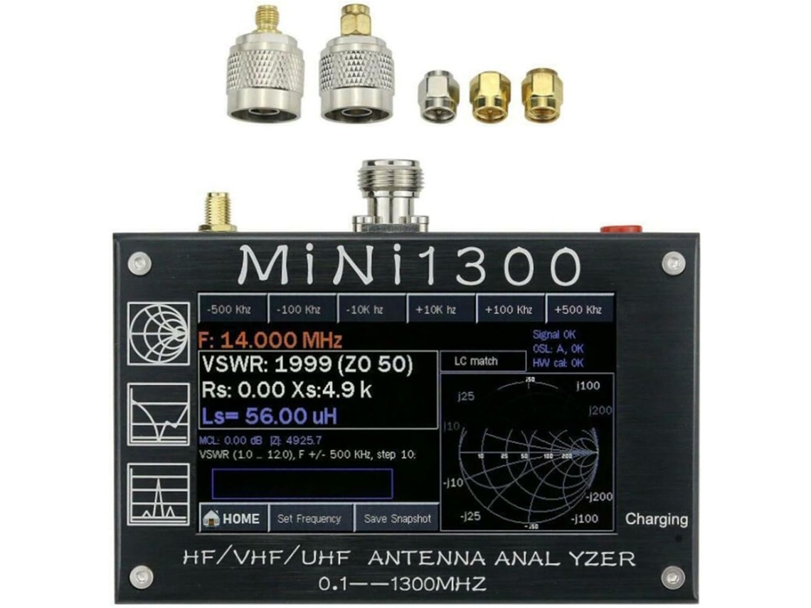 Analizador De Antenas Mini1300 Tur Con Pantalla Lcd De 43", Mide De 01 A 1300 Mhz.