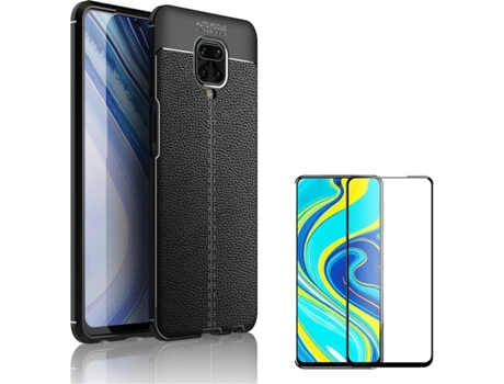 Carcasa y Protector Xiaomi Redmi Note 9 Pro Rugged Leather Negro
