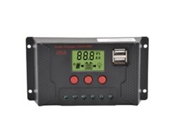 Controlador de carga solar PWM de 12V/24V y 60A con puertos USB, regulador de batería solar (sin marca)