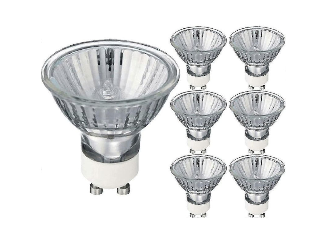 Bombillas Halógenas Regulables Gu10 De 35 W Y 240 V, Luz Blanca Cálida De 2700 K, Paquete De 6 (clase Energética G).