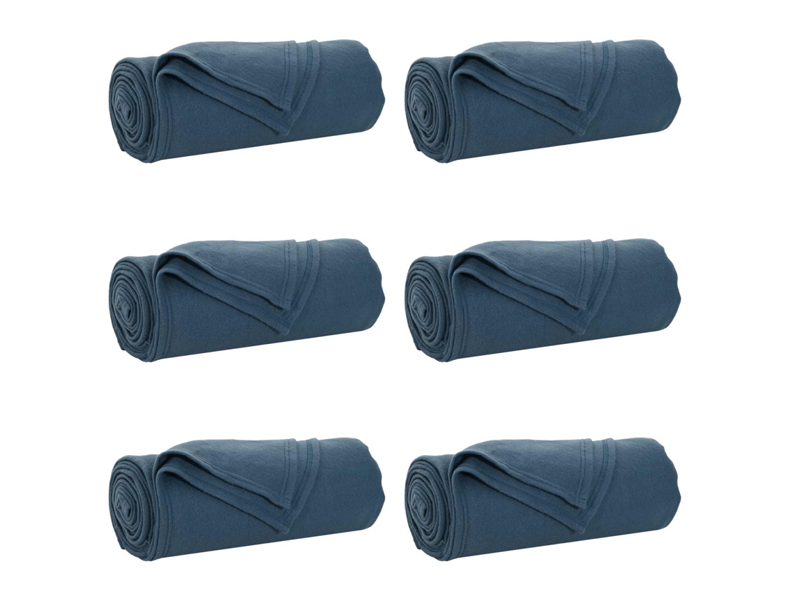 Mantitas De Sofá 6 Uds Azul Marino 270 X 240 Cm Lana