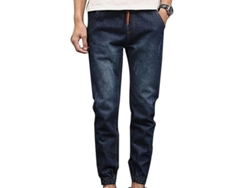2026-pantalones Vaqueros Jogger Talla Grande Para Hombre Con Cintura Elástica Y Cordón Ajustable De Tela Estirable