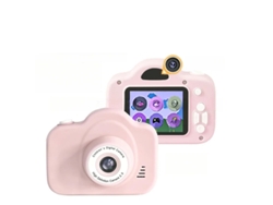 Cámara para niños 1080p HD con doble cámara y enfoque automático, color rosa Bestvite