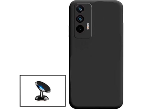 Kit Soporte Magnético de Coche y Funda Silicona Liquida Realme GT Neo Flash PHONECARE Negro