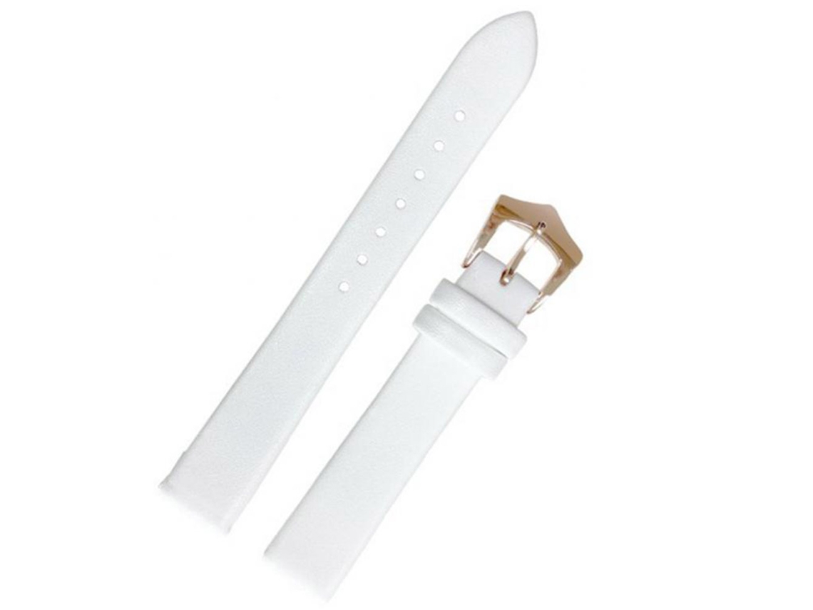 Correa de reloj ultrafina de piel sintética con hebilla blanca de 18 mm