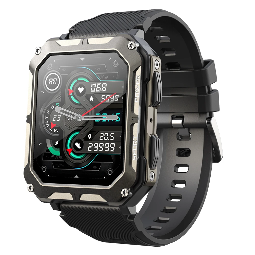 (negro) Reloj Inteligente Resistente Al Agua Con Pantalla Grande De 1,83 Pulgadas, Llamadas Bluetooth, 123 Modos Deportivos