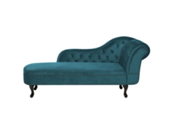 Chaise longue derecho BELIANI Nimes de Terciopelo Azul 169x65x79
