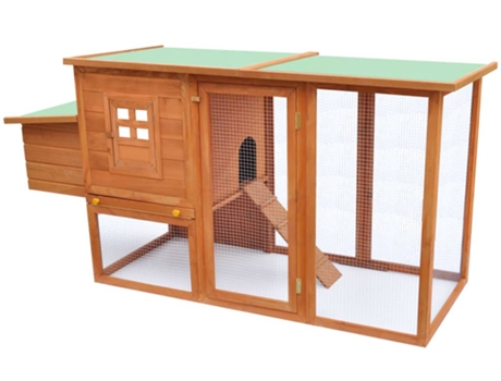 Gallinero de Exterior en Madera con Jaula para Huevos VIDAXL 192x75x103cm