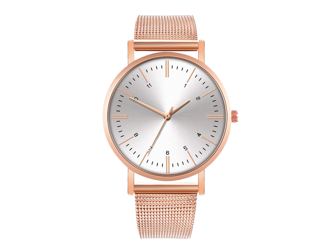 Reloj De Moda Para Hombre Y Mujer, Correa De Malla, Esfera Redonda, Movimiento De Cuarzo 6