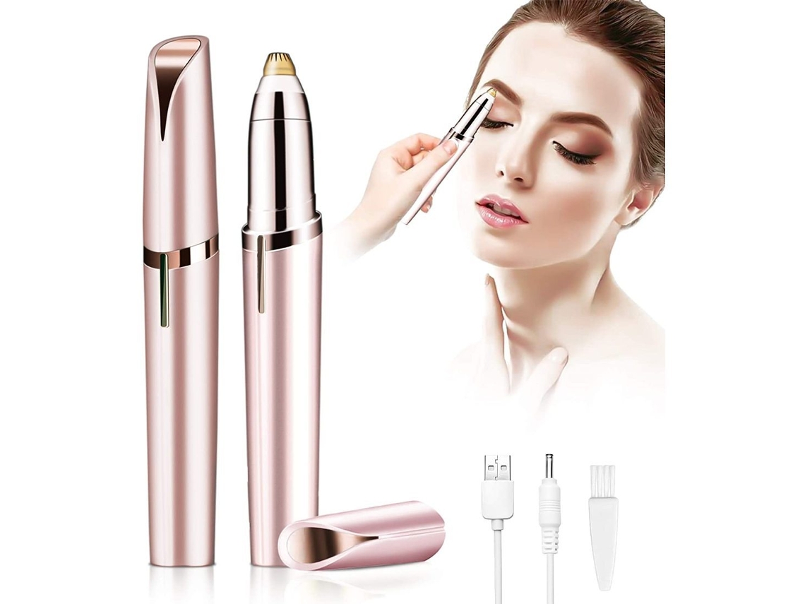 Depiladora de cejas para mujeres, afeitadora eléctrica de cejas, depiladora facial con carga USB, herramienta indolora para depilar cejas.