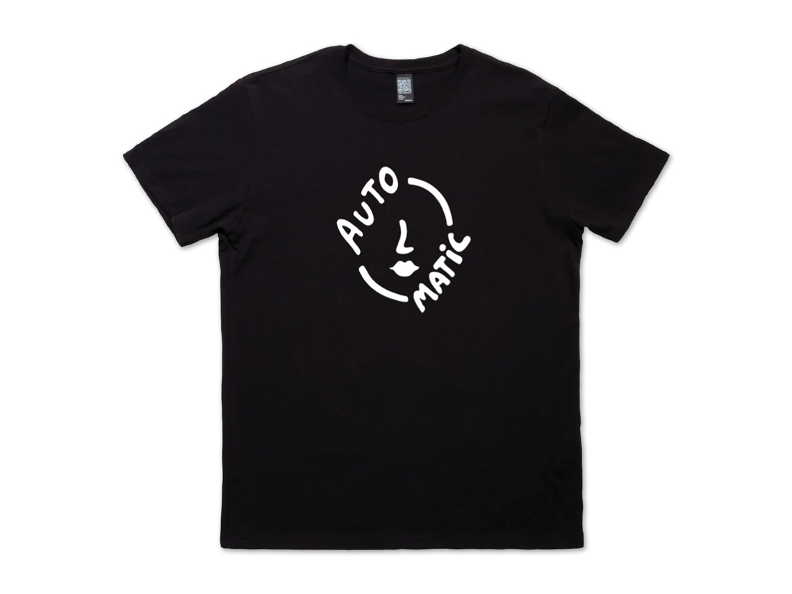 Automatic Face Logo (black) T-shirt Rockinstone Unisex Adults Best Sellers Size:m