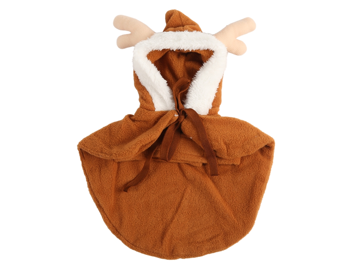 Disfraz de elfo navideño Kkpm para perros pequeños: chaqueta con capucha suave, cálida y adorable, talla XS.