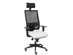 Silla De Oficina Horna Con Mecanismo Sincro Tapizada Con Tela Color Blanco Y Malla Color Negro
