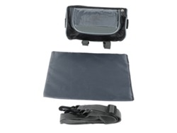 Bolsa Impermeable Para Manillar De Bicicleta Con Correa Extraíble Para Teléfono Y Compartimento Frontal - Negra
