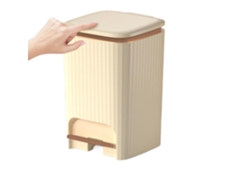 Cubo de basura de cocina con tapa, soporte y pedal, capacidad de 15 litros, silencioso, ideal para lavandería, oficina, etc. Slowmoose