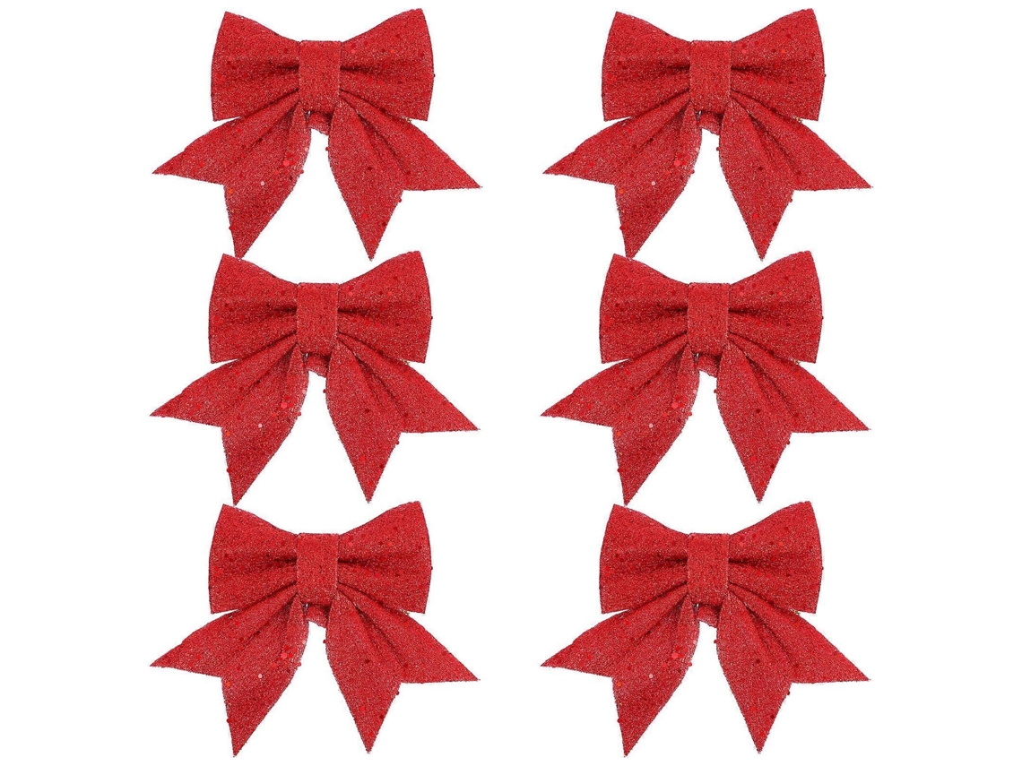 Rebe-6 Adornos De Arco Para Árbol De Navidad, Colgantes De Navidad, Decoraciones Delicadas Para Navidad Y Ocasiones Festivas 14x12cm Rojo