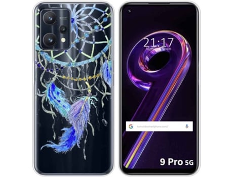 Carcasa para Realme 9 Pro 5G TUMUNDOSMARTPHONE Dibujos Transparente Plumas Multicolor