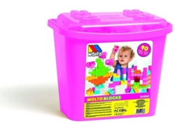 Blocs de Construcción MOLTO Box Blocos 90 Pcs Rosa (Edad Mínima: 1 Año - 90 Piezas)