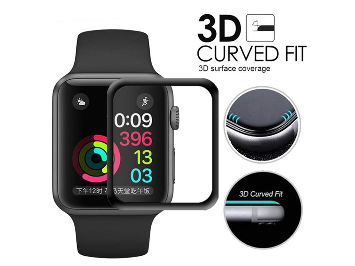 Película De Cristal Templado Para La Pantalla Del Apple Watch SKYHE 44Mm (Negro)