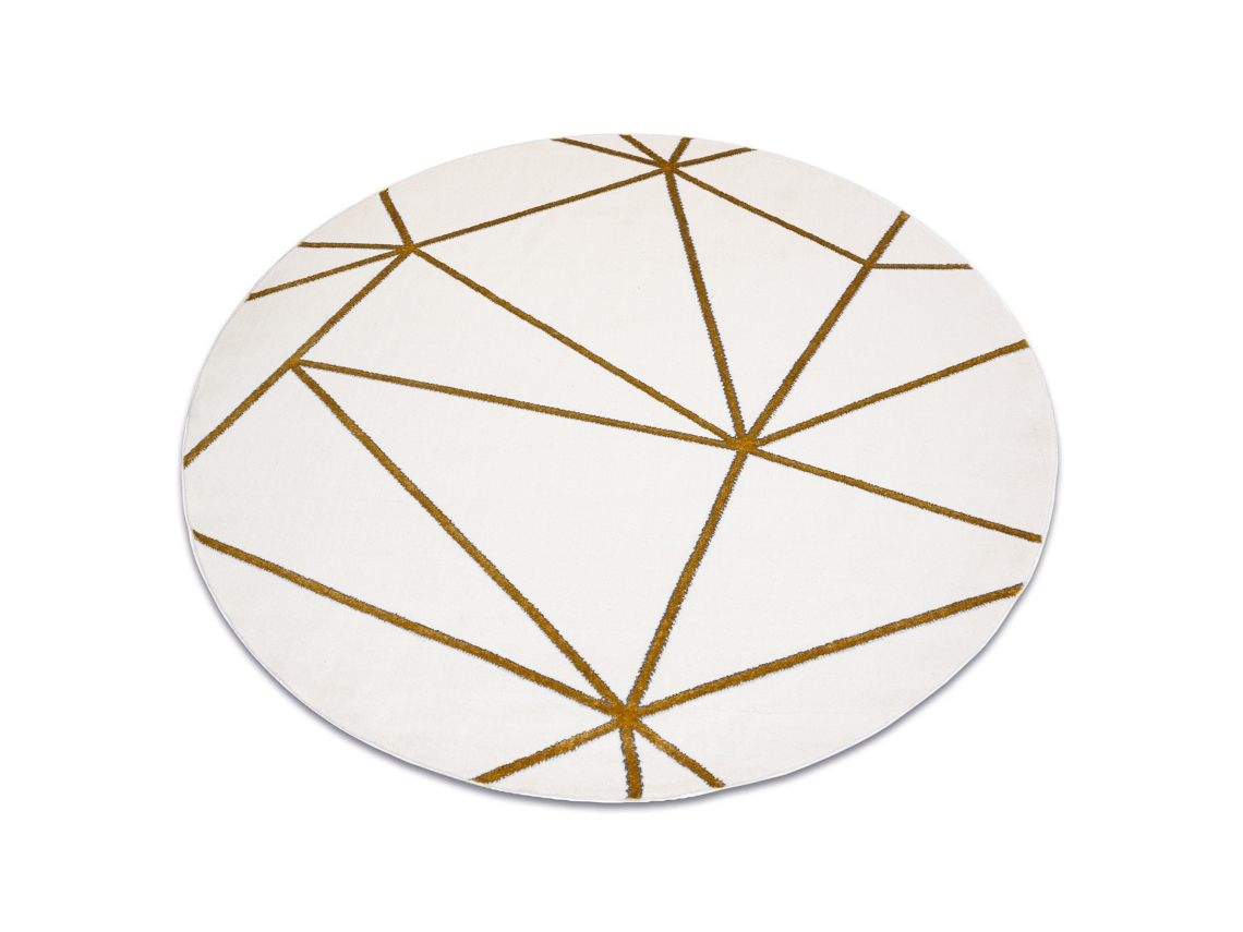 Alfombra Emerald Exclusivo 1013 Circulo - Glamour, Elegante Geométrico Crema/Oro (circulo 200 cm)