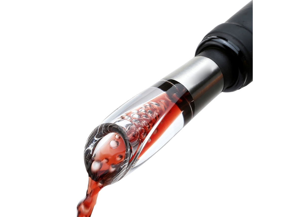 Decantador De Vino Rápido Circle Joy De Acero Inoxidable, Mini Vertedor Portátil Con Filtro Aireador Para Bar Y Familia.