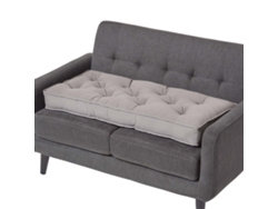 Homescapes Charcoal Grey Cotton 2 Seater Booster Cushion