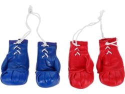 Juego De 4 Mini Guantes De Boxeo De 10 Cm, Colgantes Para Espejo Retrovisor De Coche, Color Rojo Y Azul.