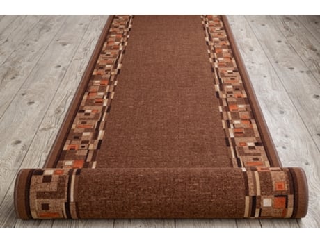 Alfombra de Pasillo con Refuerzo de Goma DYWANY LUSZCZOW (100 x 700 cm - Poliamida - Marrón)