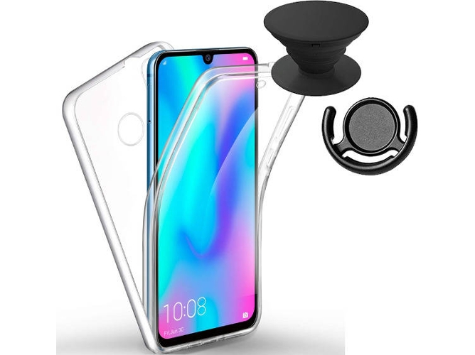 Kit Funda, PopSocket y Soporte PopSocket Huawei P20 Lite 360º Transparente