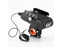 Luz Para Bicicleta Cuatro En Uno Con Soporte Para Teléfono Móvil, Bocina Y Batería Portátil - Equipamiento Para Ciclismo