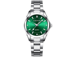 Reloj De Pulso Femenino Con Correa De Acero Inoxidable Resistente Al Agua Con Diamantes Verdeyuysan
