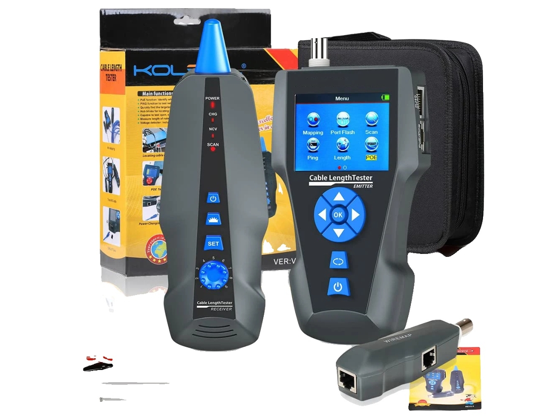 Comprobador de cables de red, medición de longitud de cable, prueba de ping, detección de PoE, NF 8601S OEM