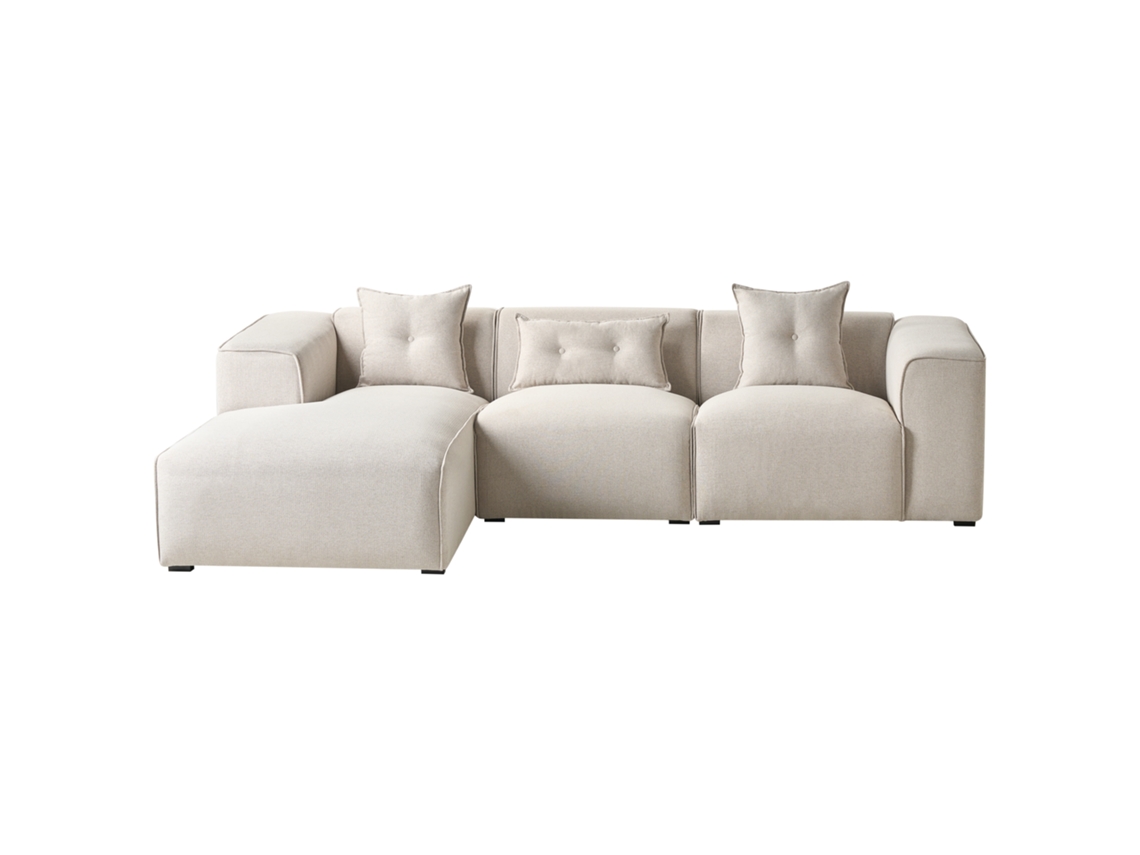 Sofá esquinero Beliani Dolva poliéster beige 294x170x72