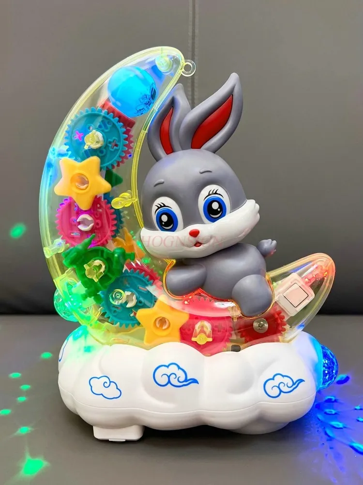 Juguete Eléctrico De Conejo Con Forma De Luna Transparente Para Niños