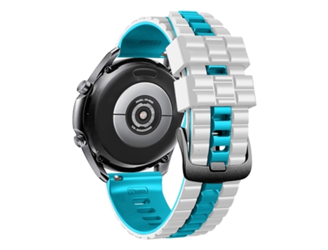 Correa de Silicona bicolor 22mm grano ondulado para Huawei Watch Buds/GT3 SE/GT3 Pro 46mm - blanco/cielo azul