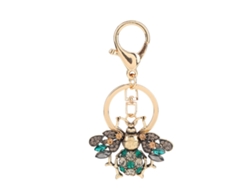 Reloj De Cuarzo Para Mujer Lvpai Con Brazalete De Acero Con Diamantes De Imitación En Oro Rosa Y Llavero De Abeja.